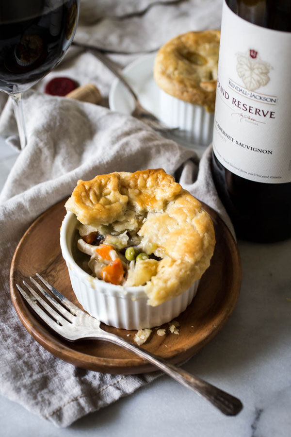 Mini Chicken Pot Pies with Rosemary Crust