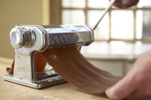 Rolling out pasta dough