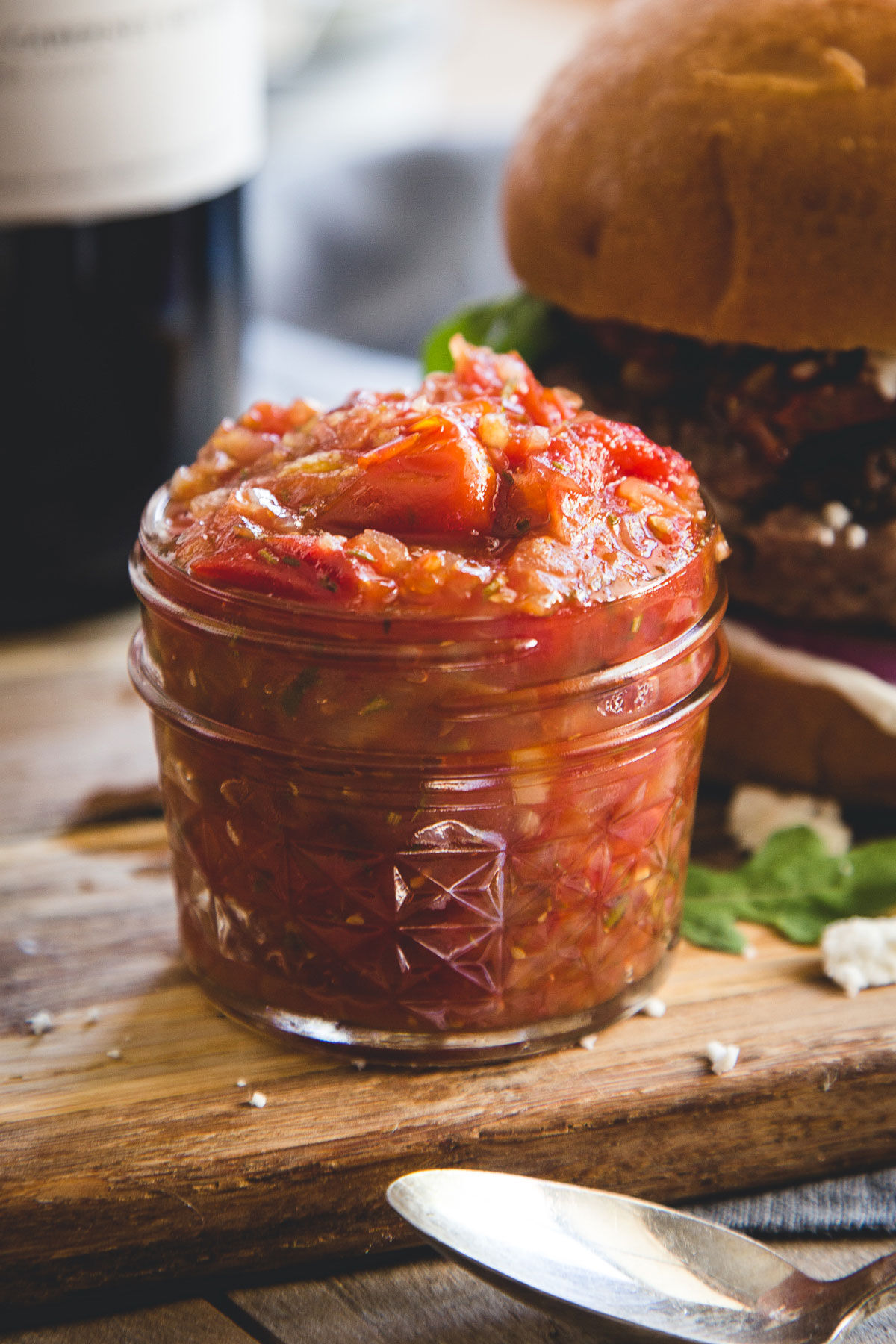Close up of tomato jam