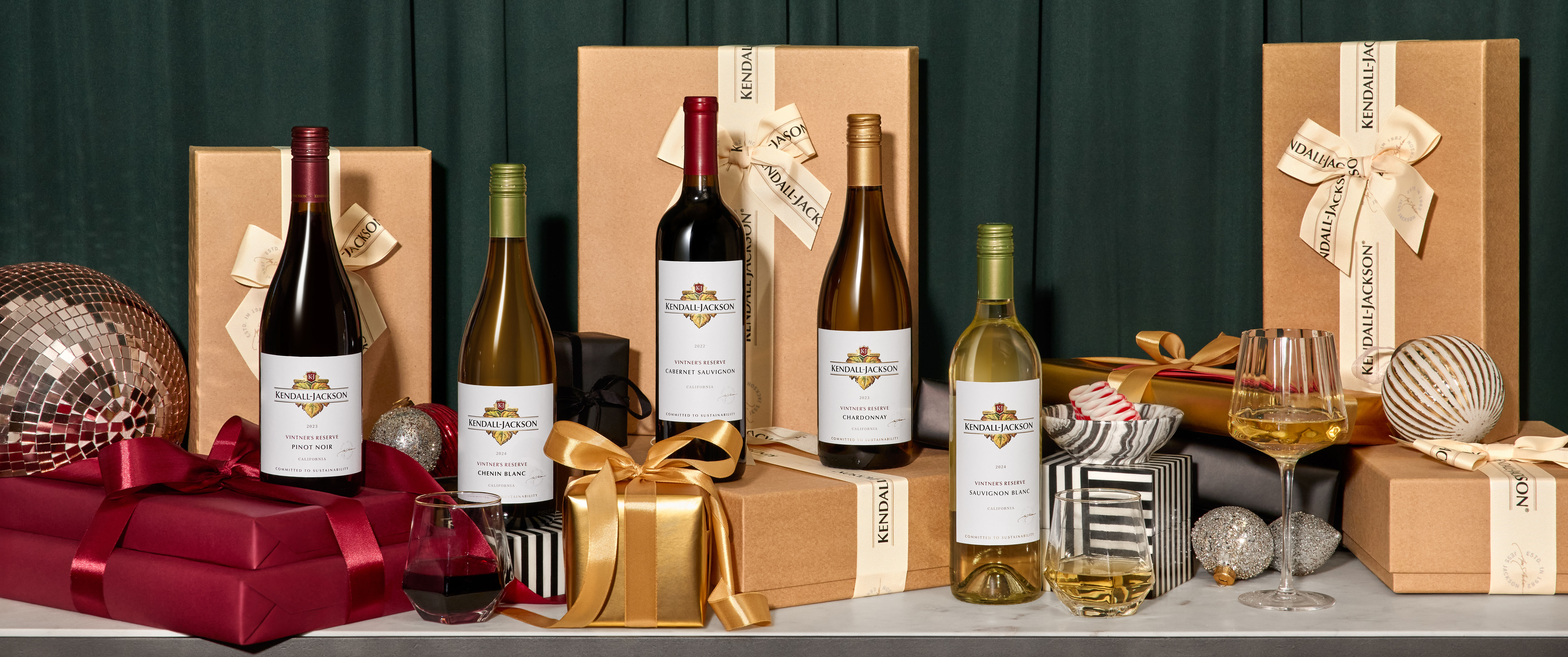 An array of Kendall Jackson wine bottles