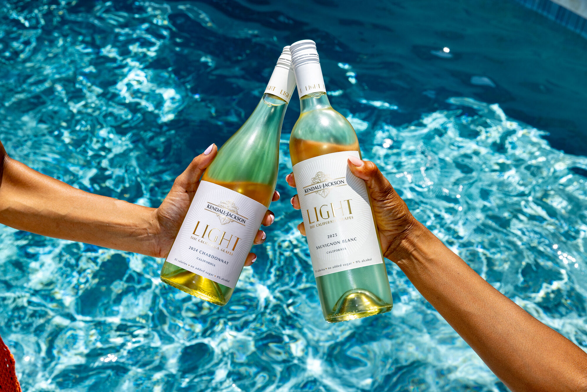 Kendall-Jackson light wine by the pool