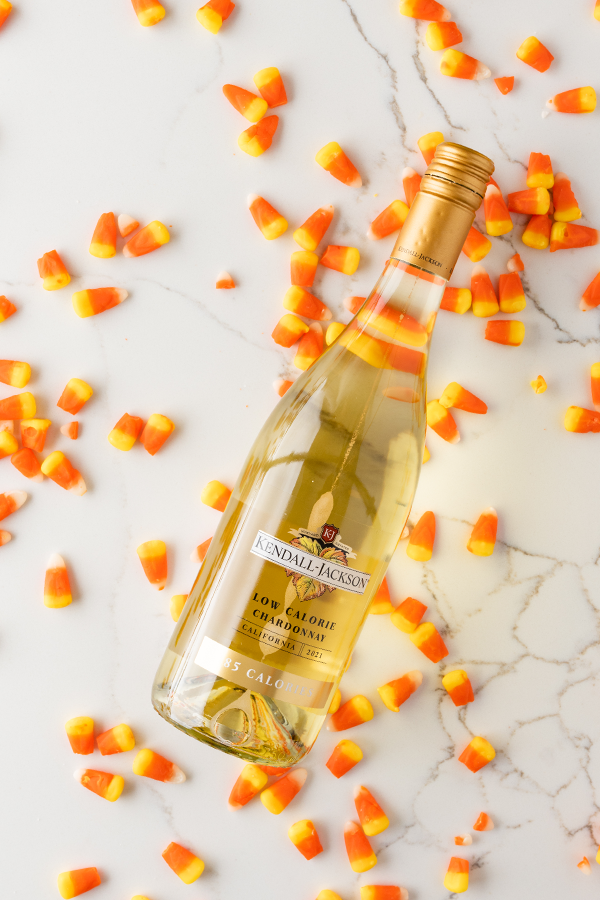 Low Calorie Chardonnay Wine with Candy Corn