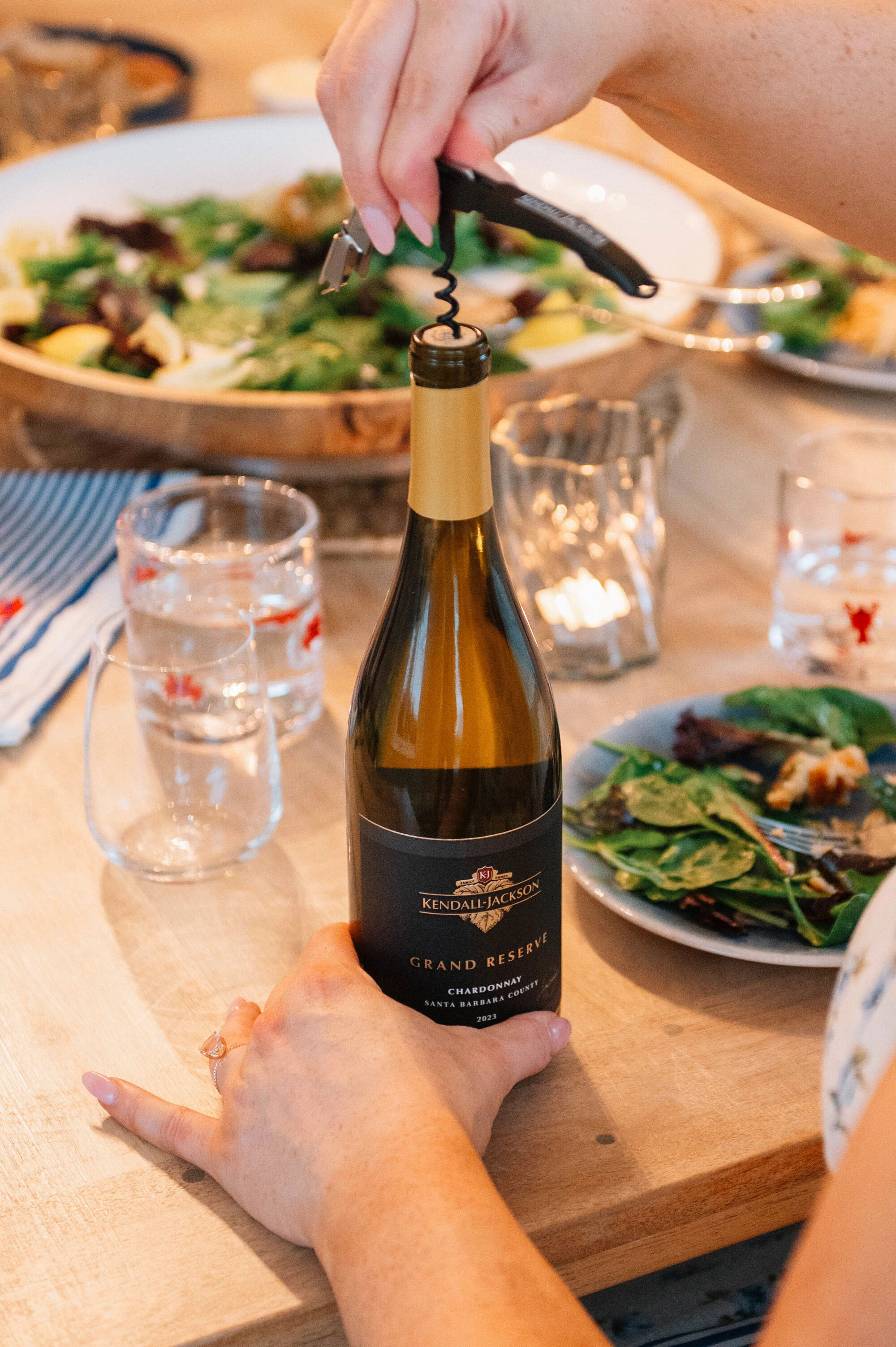 Kendall-Jackson Chardonnay with salad